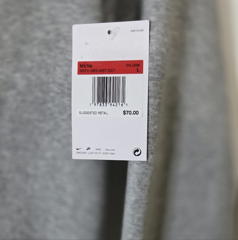 * Nike Mens Michigan State Spartan Primary Stack Crewneck Sweatshirt Gray Large - Picture 13 of 16